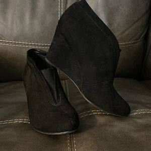 Black Booties Faux Suede